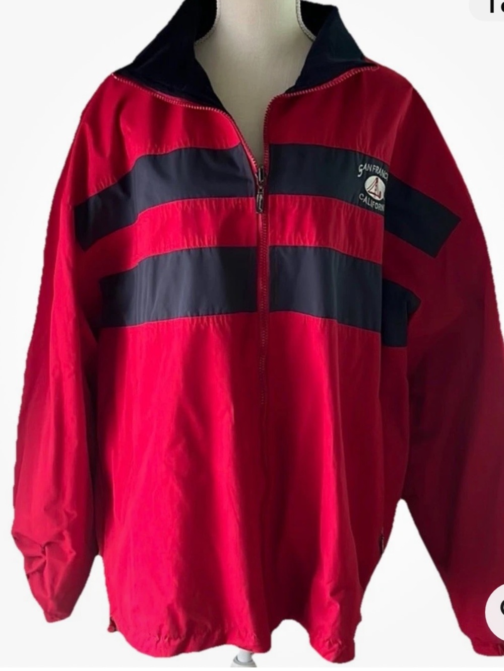 Reversible San Francisco Jacket/Coat. Red Navy Side pockets. Size XXL